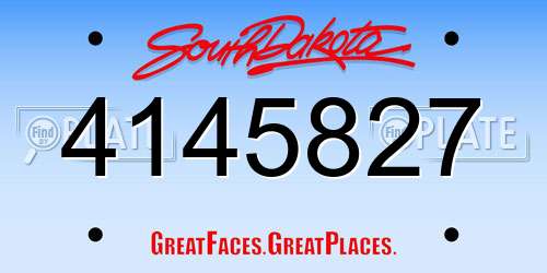 4145827 South Dakota License Plate