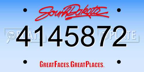 4145872 South Dakota License Plate