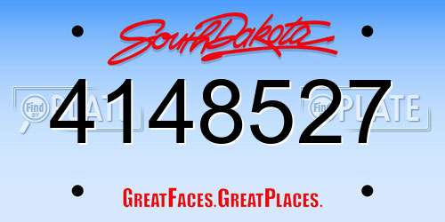 4148527 South Dakota License Plate