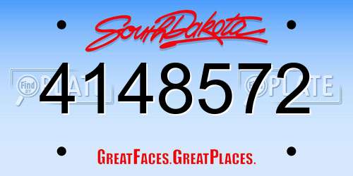 4148572 South Dakota License Plate