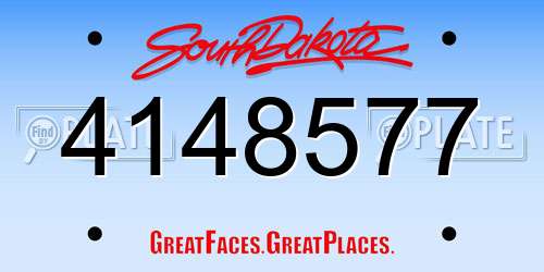 4148577 South Dakota License Plate
