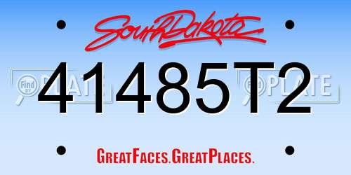 41485T2 South Dakota License Plate