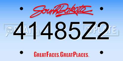 41485Z2 South Dakota License Plate
