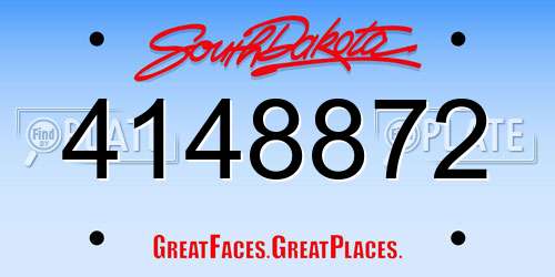 4148872 South Dakota License Plate
