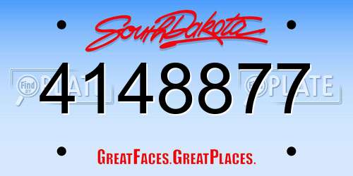 4148877 South Dakota License Plate