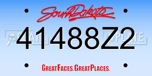 41488Z2 South Dakota License Plate