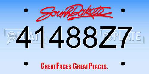 41488Z7 South Dakota License Plate