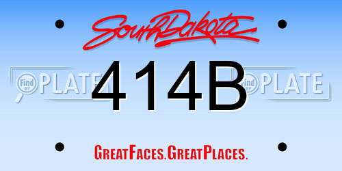 414B South Dakota License Plate