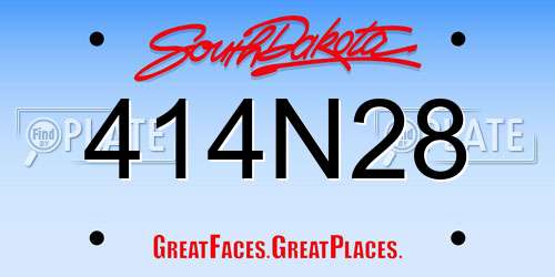 414N28 South Dakota License Plate