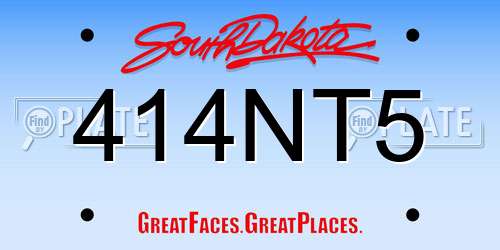 414NT5 South Dakota License Plate