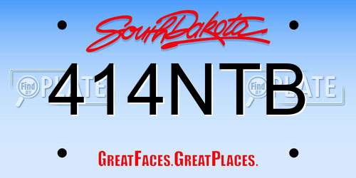 414NTB South Dakota License Plate