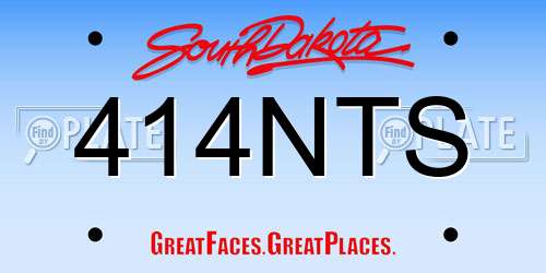 414NTS South Dakota License Plate