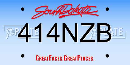 414NZB South Dakota License Plate