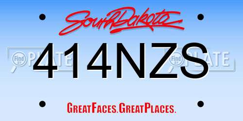 414NZS South Dakota License Plate