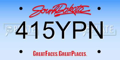415YPN South Dakota License Plate