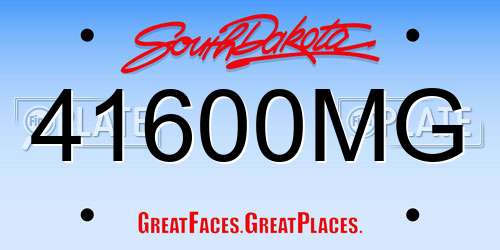 41600MG South Dakota License Plate