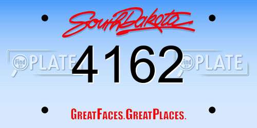4162 South Dakota License Plate