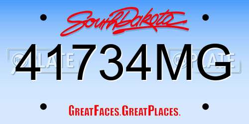 41734MG South Dakota License Plate