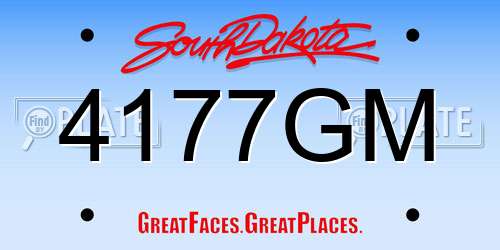 4177GM South Dakota License Plate