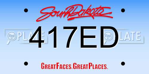 417ED South Dakota License Plate