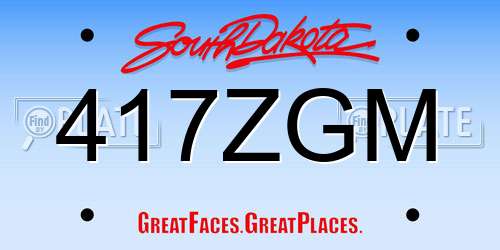 417ZGM South Dakota License Plate