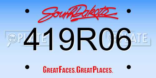 419R06 South Dakota License Plate