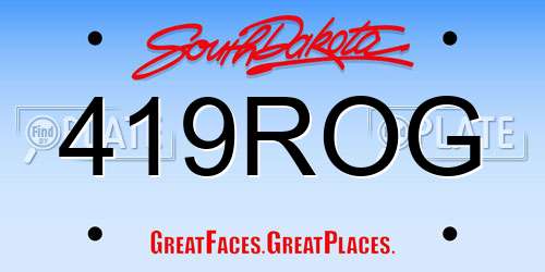 419ROG South Dakota License Plate