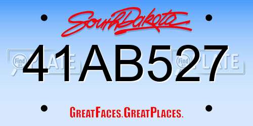 41AB527 South Dakota License Plate