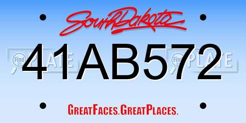 41AB572 South Dakota License Plate
