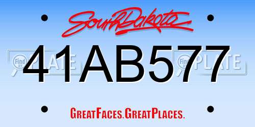 41AB577 South Dakota License Plate