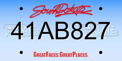 41AB827 South Dakota License Plate