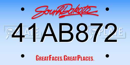 41AB872 South Dakota License Plate