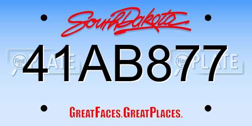 41AB877 South Dakota License Plate