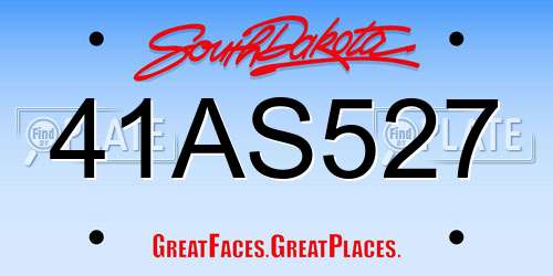 41AS527 South Dakota License Plate