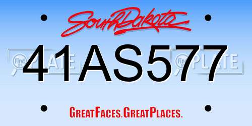 41AS577 South Dakota License Plate