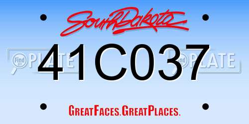 41C037 South Dakota License Plate