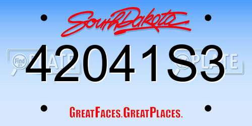 42041S3 South Dakota License Plate