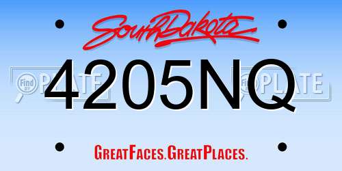 4205NQ South Dakota License Plate