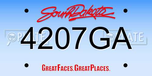 4207GA South Dakota License Plate