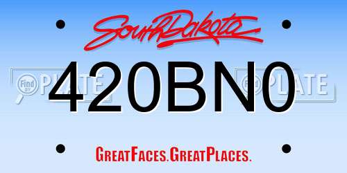 420BN0 South Dakota License Plate