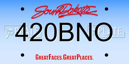 420BNO South Dakota License Plate