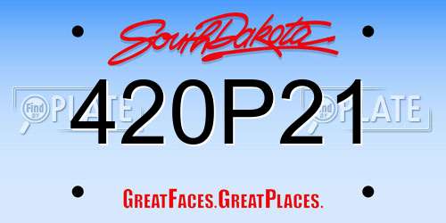 420P21 South Dakota License Plate