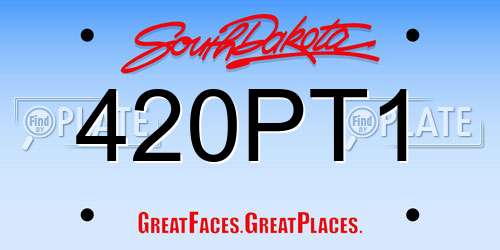420PT1 South Dakota License Plate