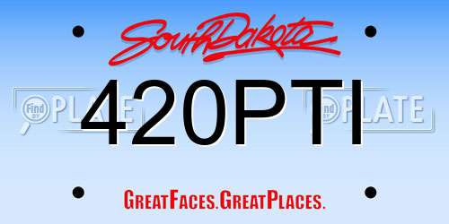 420PTI South Dakota License Plate