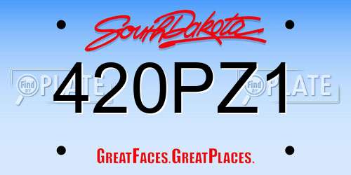 420PZ1 South Dakota License Plate