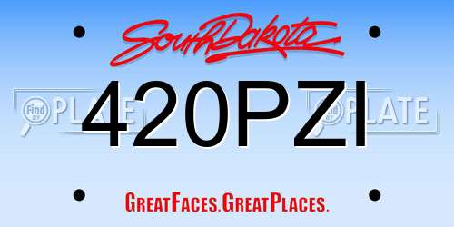 420PZI South Dakota License Plate