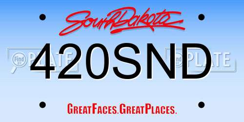 420SND South Dakota License Plate
