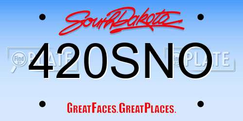 420SNO South Dakota License Plate