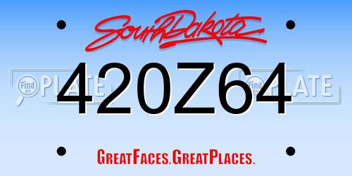 420Z64 South Dakota License Plate