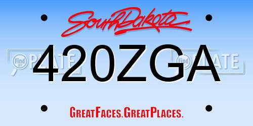 420ZGA South Dakota License Plate